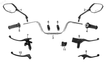 Diagrama Manubrio ( f 10 ) — Ensamble Bomba Freno Del para moto Italika 125Z 2016-2018