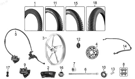 Diagrama Rueda Delantera Italika 125Z 2019