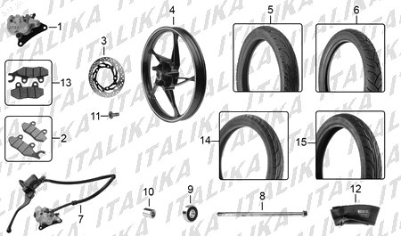 Diagrama Rueda Delantera Italika 150SZ 2017