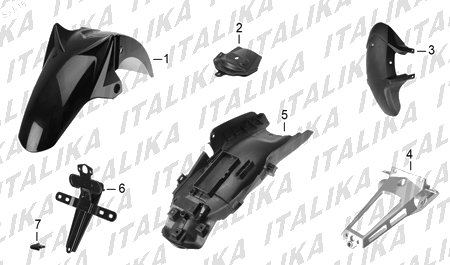 Diagrama Salpicaderas Italika 150SZ 2017