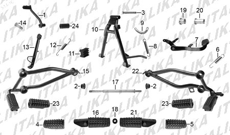 Diagrama Pedales y Posapiés Italika 170Z 2017