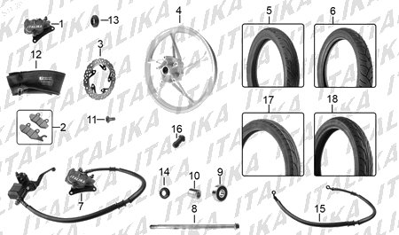 Diagrama Rueda Delantera Italika 170Z 2017
