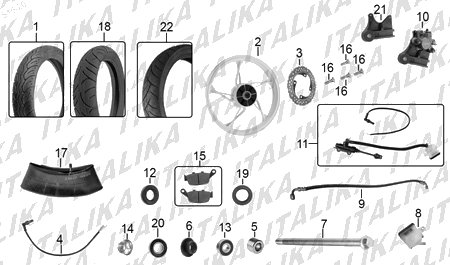 Diagrama Rueda Trasera Italika 170Z 2017