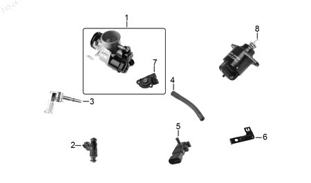 Diagrama Carburador — Manguera Map para moto Benelli 180S TNT 25N 2023-2026
