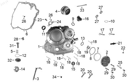 Diagrama Cubierta derecha carter — Empaque Cubierta Carter Der para moto Benelli 180S 2023-2026