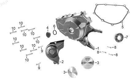 Diagrama Cubierta izquerda carter — Cubierta Decorativa Gris para moto Benelli 180S TNT 15 2023-2026