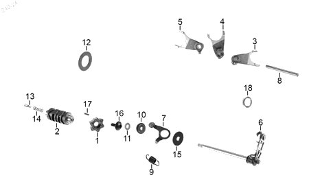 Diagrama Tambor selector — Horquilla Central para moto Benelli 180S 2023-2026
