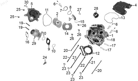 Diagrama Cabeza de cilindro — Buje Sujecion 8×8 para moto Benelli 180S 2023-2026