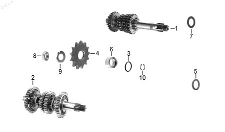 Diagrama Transmisión para moto Benelli 180S 2023 — refacciones compatibles