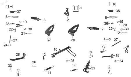 Diagrama Pedales y posapies — Bola Acero para moto Benelli 180S TRK 502 2023-2026