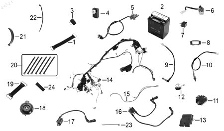 Diagrama Eléctrico — Batería para moto Benelli 180S 2023-2026