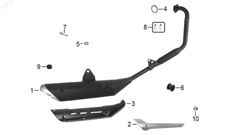 Diagrama Escape — Escape para moto Benelli 180S 2023-2026