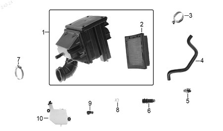 Diagrama Filtro de aire y sistema de enfriamiento — Abrazadera Manguera Radiador para moto Benelli 180S TNT 25N 2023-2026