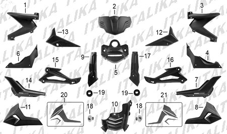 Diagrama Plásticos Italika 150Z 2024