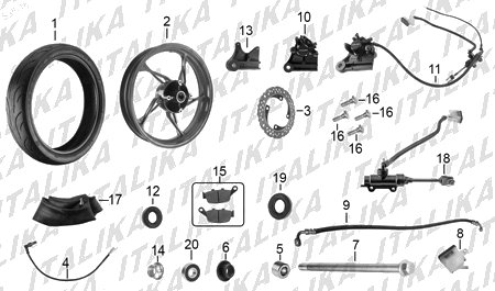 Diagrama Rueda Trasera Italika 150Z 2019