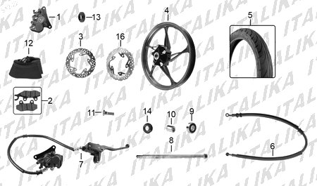 Diagrama Rueda Delantera Italika 200Z 2023