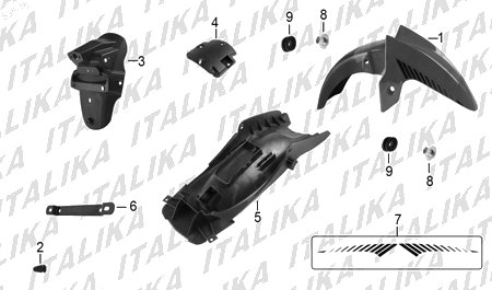Diagrama Salpicaderas Italika 200Z 2023