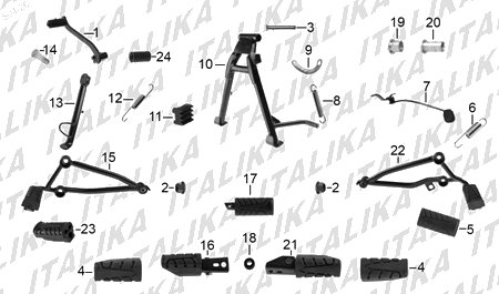 Diagrama Pedales y Posapiés Italika 150SZ 2017