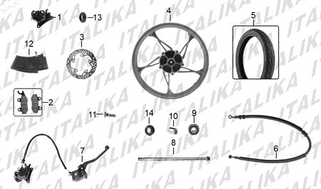 Diagrama Rueda Delantera Italika 150Z 2019