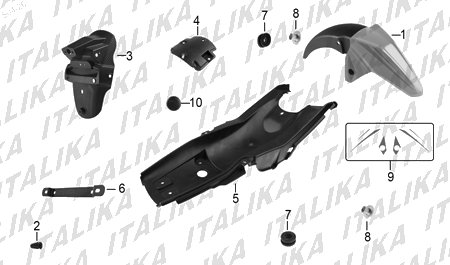 Diagrama Salpicaderas Italika 150Z 2019