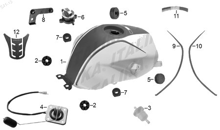 Diagrama Tanque de Combustible Italika 250SZ 2015