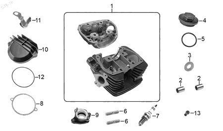 Diagrama Cabeza de Cilindro Italika 250Z 2016