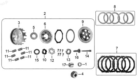 Diagrama Sistema de Embrague Italika RT250 2021