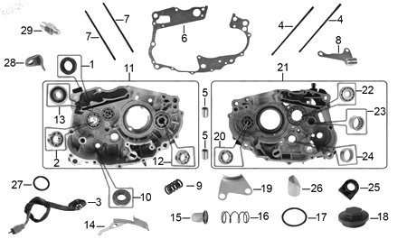 Diagrama Cárter Italika RT250 2021