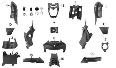 Diagrama Plásticos Italika 250Z 2023