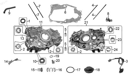 Diagrama Cárter Italika 250Z NEGRA 2017