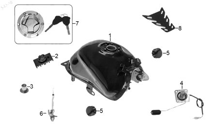 Diagrama Tanque de Combustible Italika 250Z NEGRA 2017