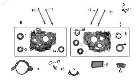 Diagrama Cárter para moto Italika 300Z GPS 2027 — refacciones compatibles