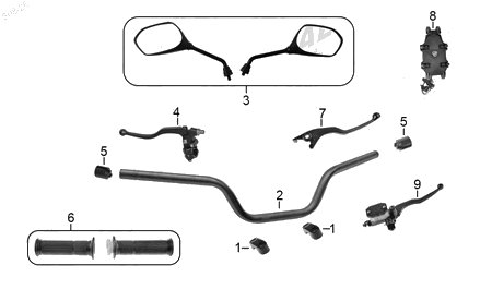 Diagrama Manubrio para moto Italika 300Z GPS 2027 — refacciones compatibles