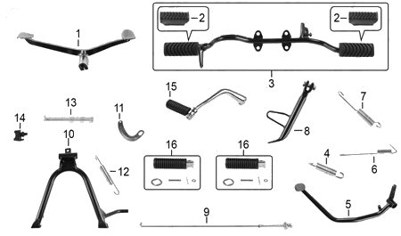 Diagrama Pedales y Posapiés Italika AT110LT 2022