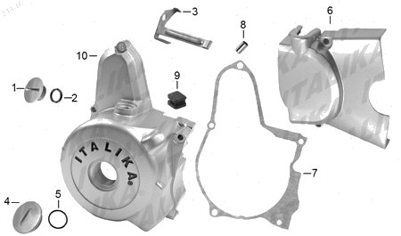 Diagrama Cubierta Izquierda Cárter Italika T-REX70 2015