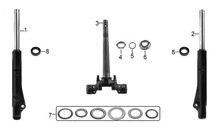 Diagrama Amortiguación Delantera y Dirección Italika XT110 2020
