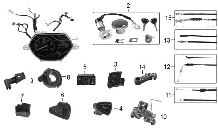 Diagrama Controles y Mandos Italika AT110 RT 2026