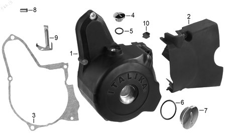Diagrama Cubierta Izquierda Cárter para moto Italika AT110RTLED 2015 — refacciones compatibles