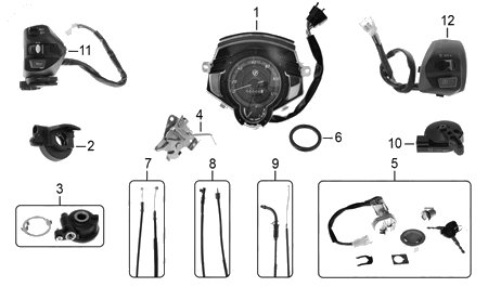 Diagrama Controles y Mandos Italika AT110RT CON LED 2023