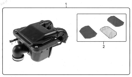 Diagrama Filtro de Aire y Sistema de Enfriamiento Italika AT125RT 2021
