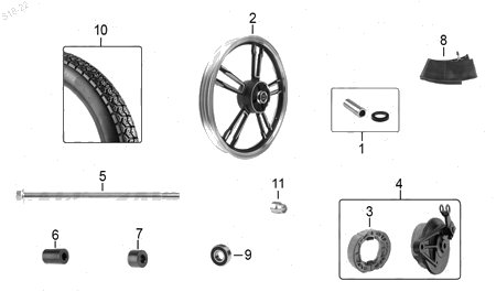 Diagrama Rueda Trasera Italika AT125RT 2024