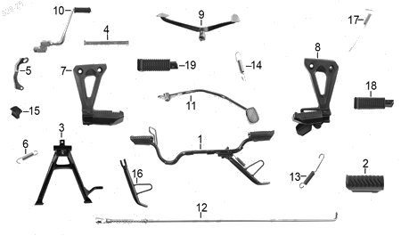 Diagrama Pedales y Posapiés Italika AT130RT 2026