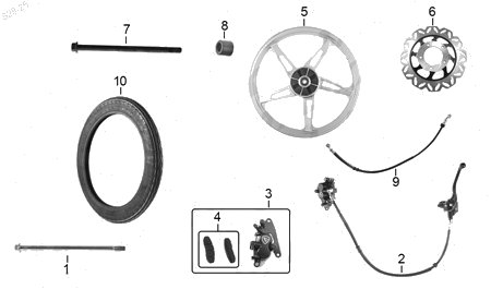 Diagrama Rueda Delantera Italika AT130RT 2026