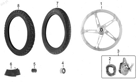 Diagrama Rueda Trasera Italika AT130RT 2026