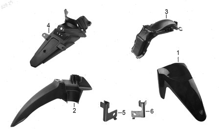 Diagrama Salpicaderas Italika AT130RT 2026