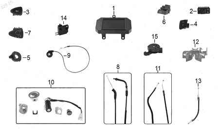 Diagrama Controles y Mandos Italika AT130RT 2026