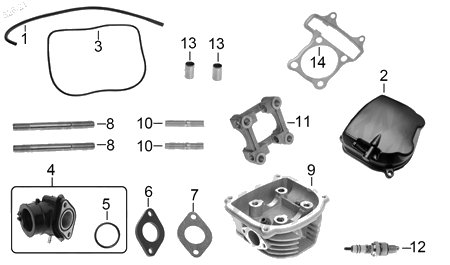 Diagrama Cabeza de Cilindro Italika ATV150 CON REVERSA 2019