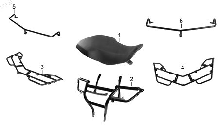 Diagrama Asientos y Parrillas para moto Italika ATV200 2027 — refacciones compatibles
