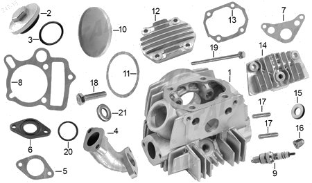 Diagrama Cabeza de Cilindro Italika AX110 2016