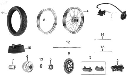 Diagrama Rueda Delantera Italika BLACKBIRD 2023